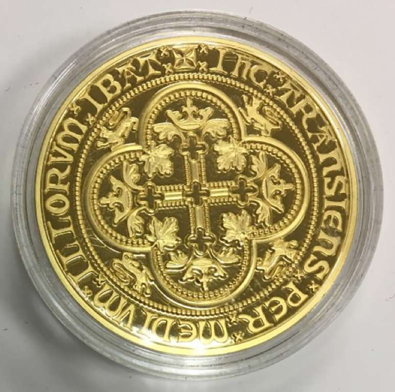 Реплика Монета Англия Не указан год Двойной Леопард  Золочение  PROOF