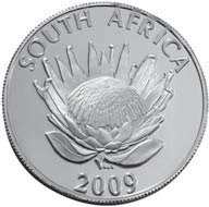 (№2009km477) Монета Южная Африка 2009 год 25 Rand (поэт Лангенховен усилителя сиджей)