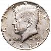1966 Монета США 1966 год 50 центов 2. Серебро, 400 Кеннеди Серебро Ag 400  XF