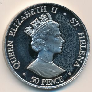 (2005) Монета Остров Святой Елены 2005 год 50 пенсов &quot;43 года Независимости&quot;  Медь-Никель  PROOF