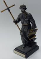 Христианская оловянная миниатюра "Апостол Андрей" 8.5 см (сост на фото)