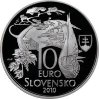 (№2010km111) Монета Словакия 2010 год 10 Euro (Мартин Kukucin, 150-летию со дня рождения)