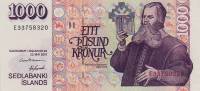 Oddsson Sigurdson Банкнота Исландия 2001(2005) год 1 000 крон Бриньоульвюр Свейнссон   XF