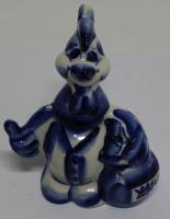 Фигурка "Петух-удача", фарфор, Гжель (сост. на фото)