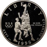 (1995s, баскетбол) Монета США 1995 год 50 центов   Олимпийские игры в Атланте Медь-Никель  PROOF