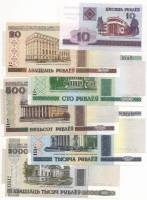 (2000-2011 6 бон 10 20 100 500 1000 20000 рублей) Набор банкот Беларусь    UNC