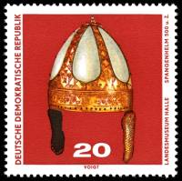 (1970-022) Марка Германия (ГДР) "Шлем"    Археология III Θ