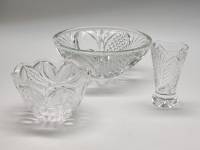 Салатник Варенница и стопка - вазочка (3 предмета) хрусталь СССР