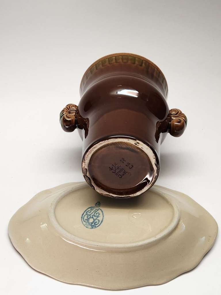 Ваза с ручками ЗИК Конаково и Селедочница Стройфаянс СССР