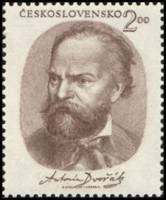(1951-025) Марка Чехословакия "А. Дворжак (Фиолетово-коричневая)"    Международный музыкальный фести
