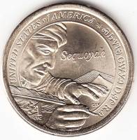 (2017p) Монета США 2017 год 1 доллар "Вождь Секвойя"  Сакагавея Латунь  UNC