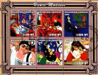 (№2001-2109) Лист марок Мозамбик 2001 год "Анри Матисс", Гашеный