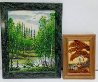Картины из камня, янтарь, дерево, СССР(сост. отл)