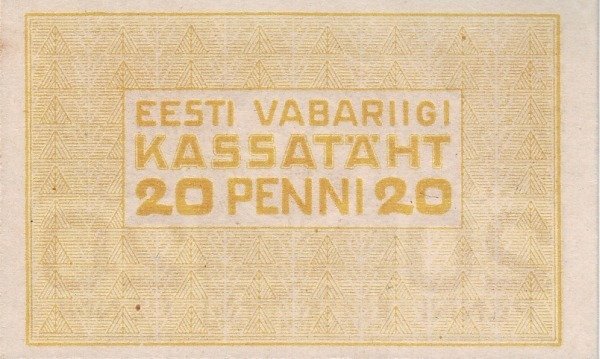 (№1919P-41a) Банкнота Эстония 1919 год &quot;20 Penni&quot;