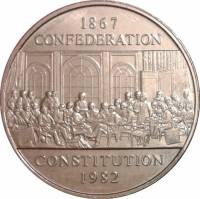 (1982) Монета Канада 1982 год 1 доллар "Конституция 115 лет"  Никель  UNC
