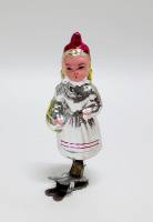 Ёлочная игрушка на прищепке "Красная шапочка", стекло, 11 см, СССР (сост. на фото)