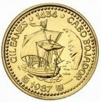() Монета Португалия 1987 год 100 эскудо ""  Биметалл (Платина - Золото)  UNC