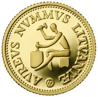 () Монета Литва 1999 год 10 лит ""  Биметалл (Платина - Золото)  PROOF