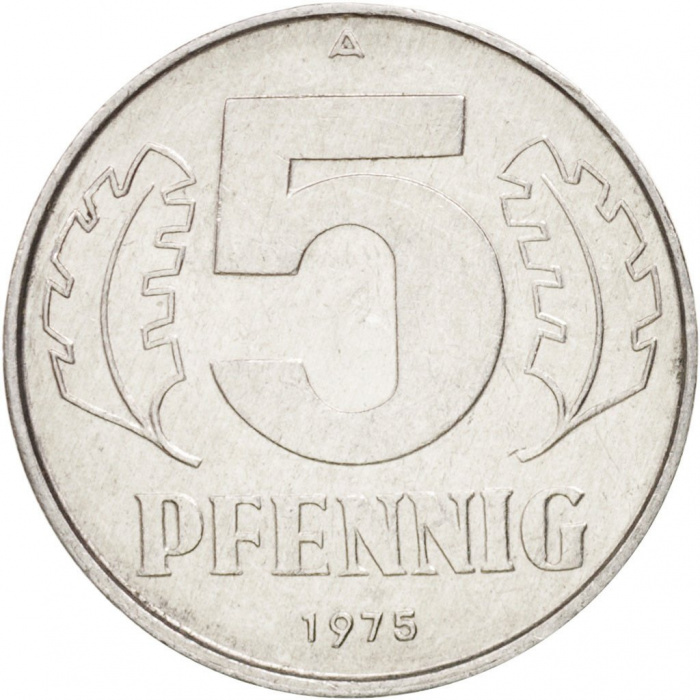 (№1968km9.1) Монета Германия (большой дизайн) 1968 год 5 Pfennig (большой дизайн)