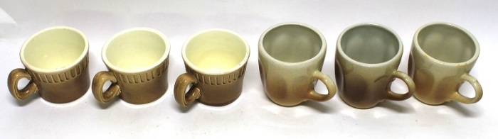 Набор чашек для кофе, 6 шт., керамика, СССР (сост. на фото)
