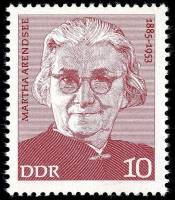 (1975-001) Марка Германия (ГДР) "Марта Арендси"    Деятели Рабочего движения III Θ