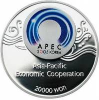 () Монета Южная Корея 2005 год 20000 вон ""  Биметалл (Серебро - Ниобиум)  UNC
