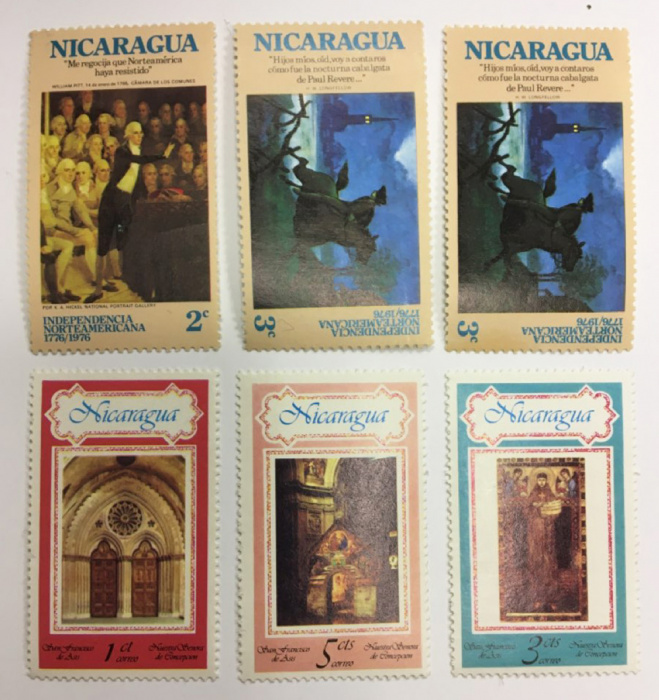 (--) Набор марок Никарагуа &quot;6 шт.&quot;  Негашеные  , III O