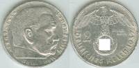 (1937A) Монета Германия (Рейх) 1937 год 2 марки "Пауль Гинденбург"  Свастика Серебро Ag 900  VF