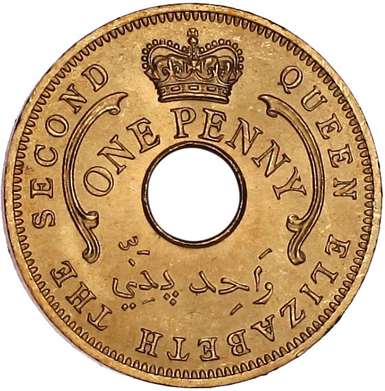 (1959) Монета Британская Нигерия 1959 год 1 пенни   Бронза  XF