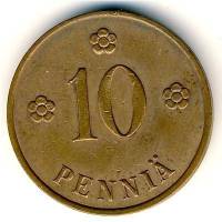(№1919km24) Монета Финляндия 1919 год 10 Penniauml;