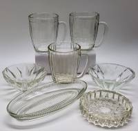 Набор Ностальгия Пивные квасные кружки салатники селедочница пепельница стекло СССР 7 предметов 