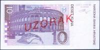 (,) Банкнота Хорватия 1993 год 10 кун "Юрай Добрила"   UNC