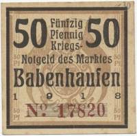 (№1918) Банкнота Германия 1918 год "50 Pfennig"