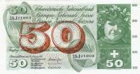 (№1972P-48l.3) Банкнота Швейцария 1972 год "50 Franken/Francs/Franchi" (Подписи: Brenno Galli  Leutw