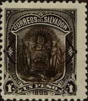 (№1895-101) Марка Сальвадор 1895 год "Генерал Антонио Ezetaoverprinted", Гашеная