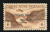 Марка Зона Панамского канала 1947 год "Разрез Гайлярд", Гашеная