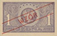 (№1919P-19s1) Банкнота Польша 1919 год "1 Marka"