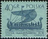 (1963-018) Марка Польша "Скандинавское судно"   Парусные суда I Θ