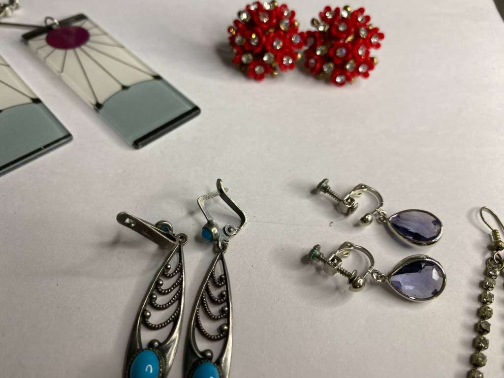 Набор украшений 9 пар серьги, клипсы