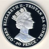 () Монета Тристан да Кунья 2000 год 50 пенсов ""   PROOF