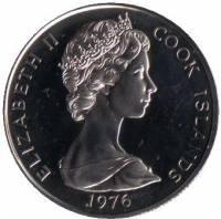 (№1978km14a) Монета Острова Кука 1978 год 20 Cents (250-летие Джеймса Кука)