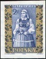 (1960-012a) Марка Польша "Лович (Женский)" Без перфорации   Национальная одежда III Θ