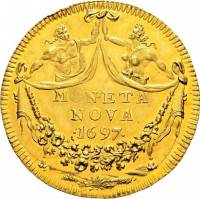 (№1697km63 (Торговля Чекана)) Монета Швейцария 1697 год 3 Ducat (Торговля Чекана)