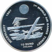 (1997) Монета Финляндия 1997 год 10 евро "Планеры"  Серебро (Ag)  PROOF
