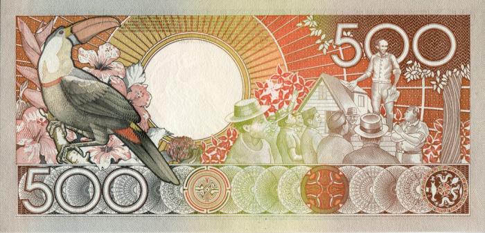 (1988) Банкнота Суринам 1988 год 500 гульденов &quot;Антон де Ком&quot;   UNC