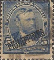 (№1899-211) Марка Филиппины 1899 год "Нам штамп напечатаны в черном", Гашеная