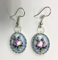 Серьги "Финифть", серебрение (сост. на фото)