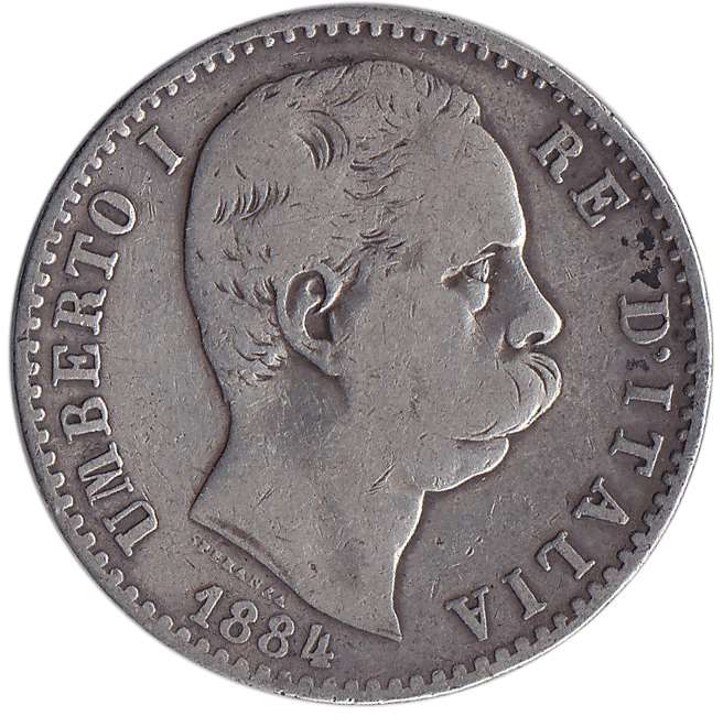 () Монета Италия 1884 год   &quot;&quot;     VF