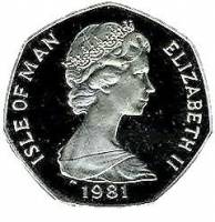 () Монета Остров Мэн 1981 год 50 пенсов ""  Медь-Никель  UNC