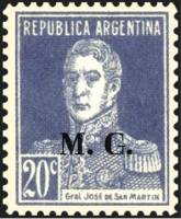 (№1925-292) Марка из набора Аргентина 1925 год "Joseacute Франциско ovpt де Martiacuten 17781850 ldq